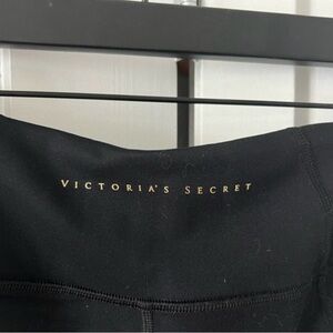 Victoria's Secret Black Leggings with Gold Logo Waistband